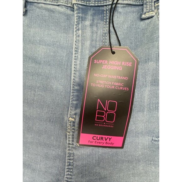 No Boundaries Size 13 Womens Jeans Super Hi Rise Jeggings Curvy Distress… - Picture 3 of 6